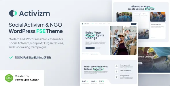 Activizm – Social Activism & NGO Gutenverse FSE WordPress Block Theme