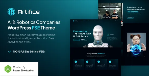 Artifice – AI & Robotics Company Gutenverse FSE WordPress Block Theme