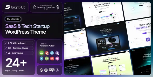 BrightHub - SaaS & Tech Startup WordPress Theme