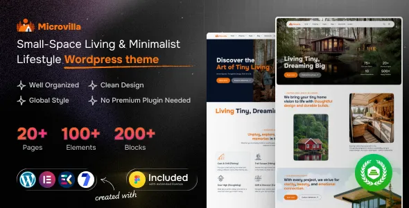 MicroVilla - Tiny House Living Lifestyle WordPress Theme
