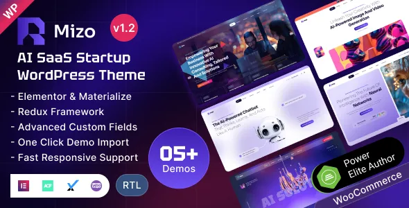 Mizo AI SaaS Startup WordPress Theme