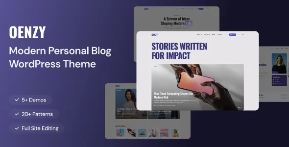 Oenzy - Personal Blog FSE WordPress Theme