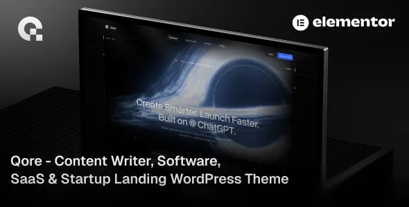 Qore Content Writer, Software, SaaS & Startup Landing WordPress Theme