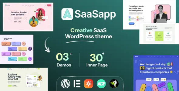 SaaSapp App & SaaS Landing wordPress Theme