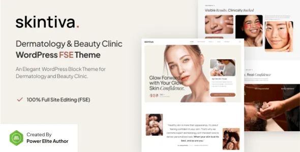 Skintiva – Dermatology & Beauty Clinic Gutenverse FSE WordPress Block Theme
