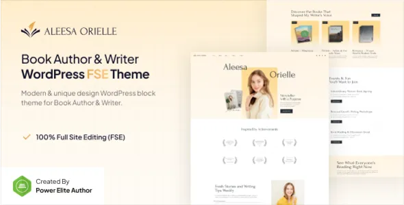 Aleesa – Book Author & Writer Gutenverse FSE WordPress Block Theme