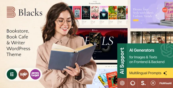 Blacks - Book Store, Book Cafe & Writer WordPress Theme