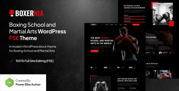 Boxernia – Boxing School & Martial Arts Gutenverse FSE WordPress Block Theme