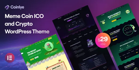 Coinlye - Meme coin ICO & Crypto WordPress Theme