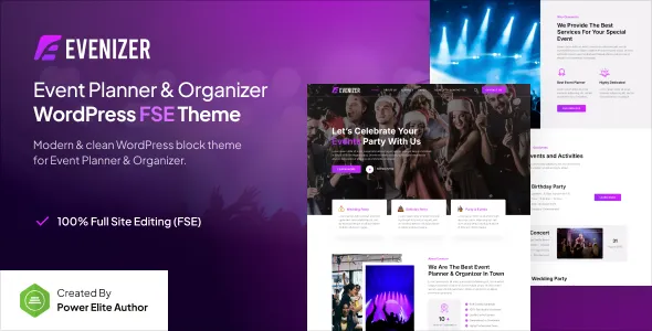 Evenizer – Event Planner & Organizer Gutenverse FSE WordPress Block Theme