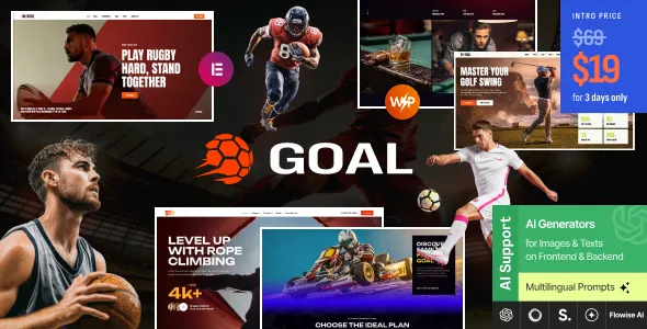 Goal - Sports WordPress Theme for Football, Basketball, Hockey
