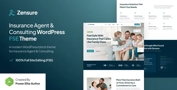 Zensure – Insurance Agent & Consulting Gutenverse FSE WordPress Block Theme