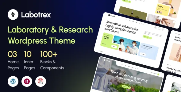 Labotrex - Laboratory & Science Research WordPress Theme + WooCommerce Support