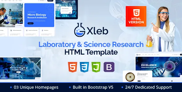 Xleb - Laboratory & Science Research WordPress Theme