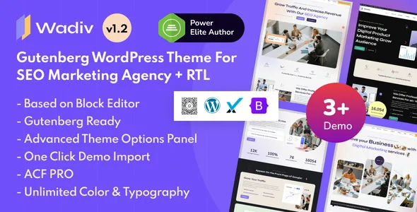 Wadiv - SEO Marketing Agency WordPress Theme for Digital Marketing & Consulting