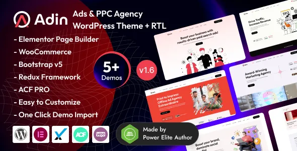 Adin - Advertising & PPC Marketing Agency WordPress Theme