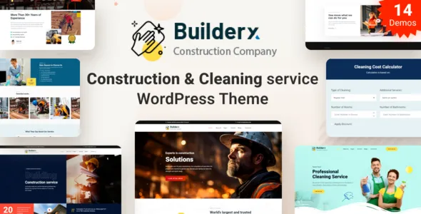 Builderx - Construction & Cleaning service WordPress Theme