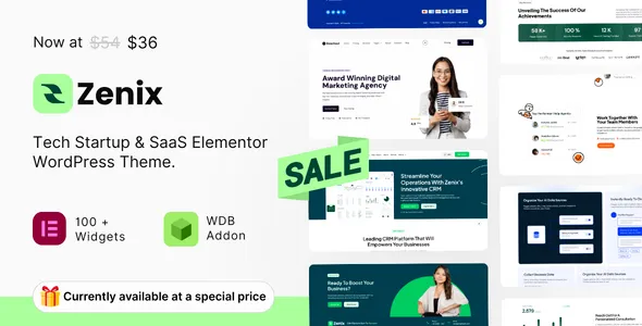 Zenix - Tech Startup & SaaS Elementor WordPress Theme