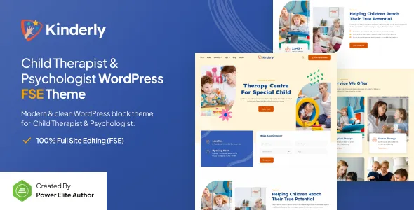 Kinderly – Child Therapist & Psychologist Gutenverse FSE WordPress Block Theme