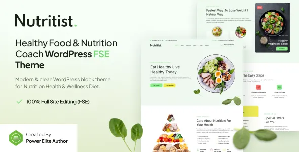 Nutritist – Healthy Food & Nutrition Coach Gutenverse FSE WordPress Block Theme