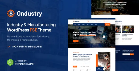 Ondustry – Industry & Manufacturing Gutenverse FSE WordPress Block Theme