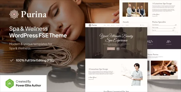 Purina – Spa & Wellness Gutenverse FSE WordPress Block Theme