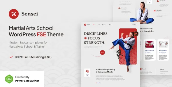 Sensei - Martial Arts Club & Trainer Gutenverse FSE WordPress Block Theme