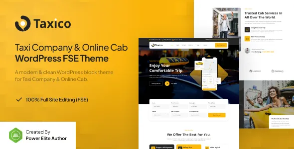 Taxico – Taxi Company & Online Cab Service Gutenverse FSE WordPress Block Theme