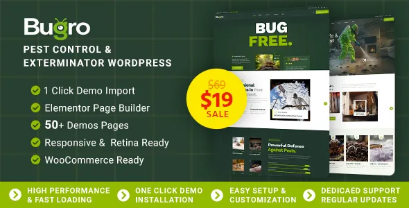 Bugro - Pest Control, Exterminator & Fumigation Services WordPress Theme