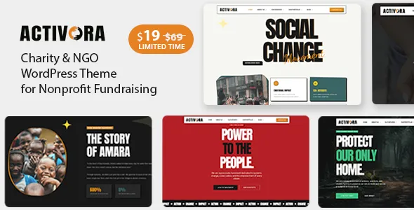 Activora – Charity, NGO & Nonprofit WordPress Theme