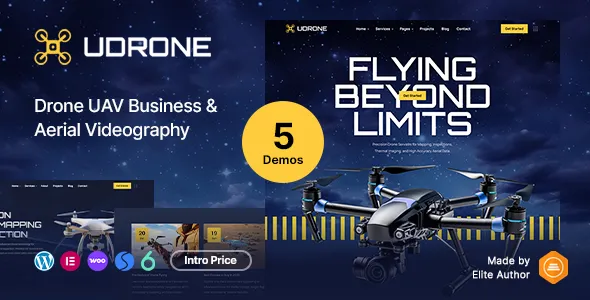 Udrone - Drone UAV Business & Aerial Videography WordPress Theme
