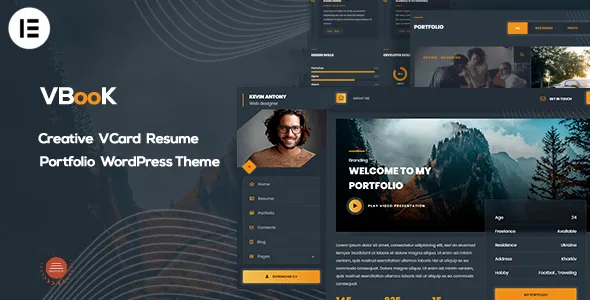 Vbook - vCard Portfolio Elementor WordPress Theme
