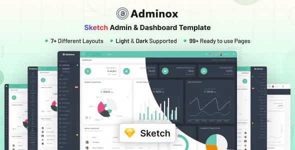 Adminox - Sketch Admin & Dashboard UI Kit Template