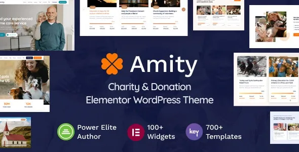 Amity - Charity & Donation Elementor WordPress Theme