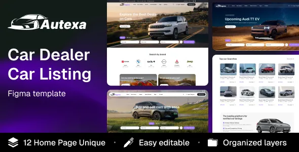 Autexa - Car Dealer, Rental & Listing Figma Template
