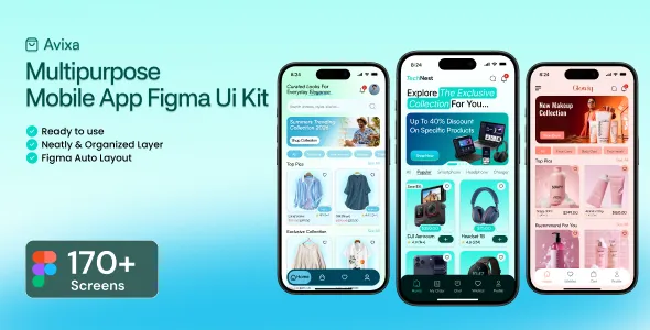 Avixa-Multipurpose Mobile App Figma Ui Kit