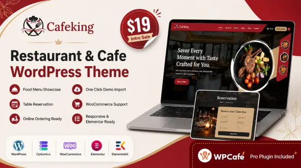 CafeKing - Restaurant WordPress Theme