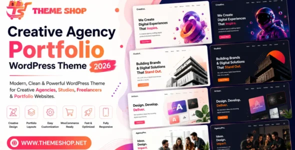 Creative agency portfolio WordPress theme 2026