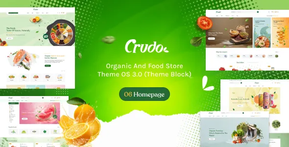 Crudo - Organic & Food Shopify Theme OS 3.0 (Theme Block)