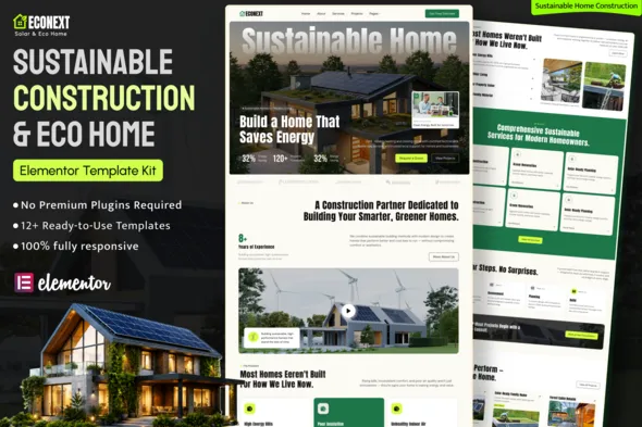 Econext - Sustainable Eco Home Construction Template Kit