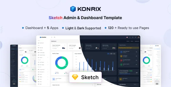 Konrix - Sketch Admin & Dashboard Template