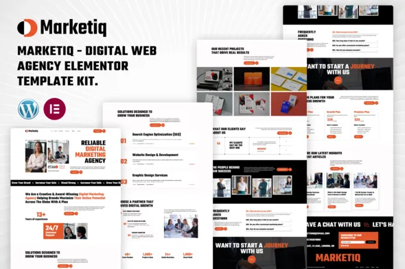 Marketiq - Digital Web Agency Elementor Template Kit