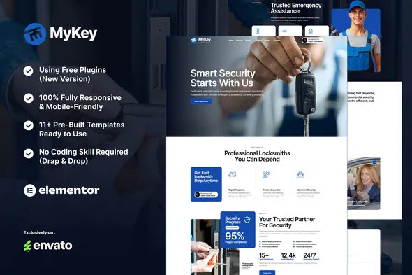 MyKey - Locksmith & Key Maker Services Elementor Template Kit