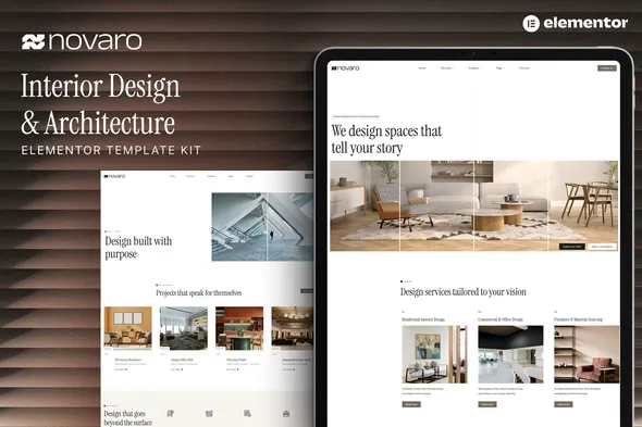 Novaro - Interior Design & Architecture Elementor Template Kit