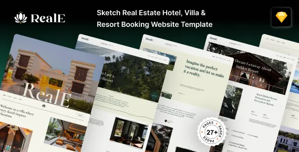 RealE - Sketch Luxury Hospitality & Property Booking Template