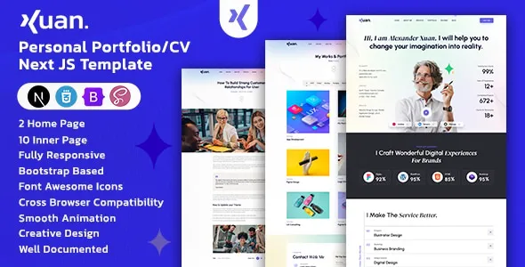 Xuan – Personal PortfolioCV Next JS Template