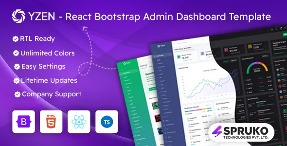 Yzen - TypeScript React Admin Dashboard Bootstrap Template
