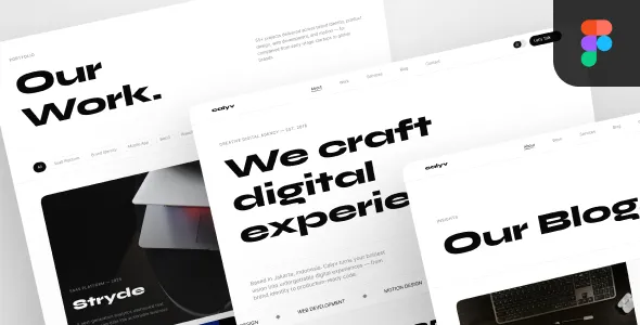 Calyv - Creative Agency, Portfolio Landing Page Figma UI Kit