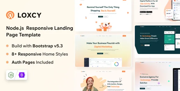 Loxcy - Nodejs Landing Page Template
