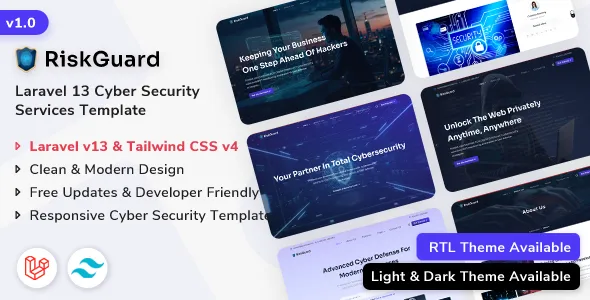 RiskGuard Laravel 13 Cyber Security Services Template